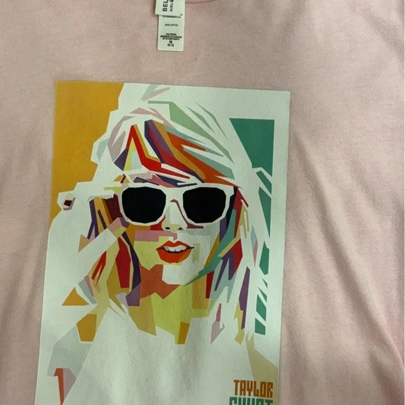 Taylor Swift Bella‎ Canvas Light Pink Kids T-Shirt with Graphic Youth 10-12 - Picture 3 of 3
